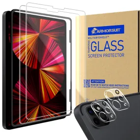 [2 Pack] ArmorSuit designed for iPad Pro 11 Inch (2020) (2021)(2022) Tempered Glass Screen Protector   [2 Pack] Camera Lens Protector