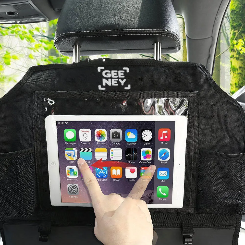 2x Back Seat Car Boot Organiser Multi-Pocket Cargo with Tissue Box Car