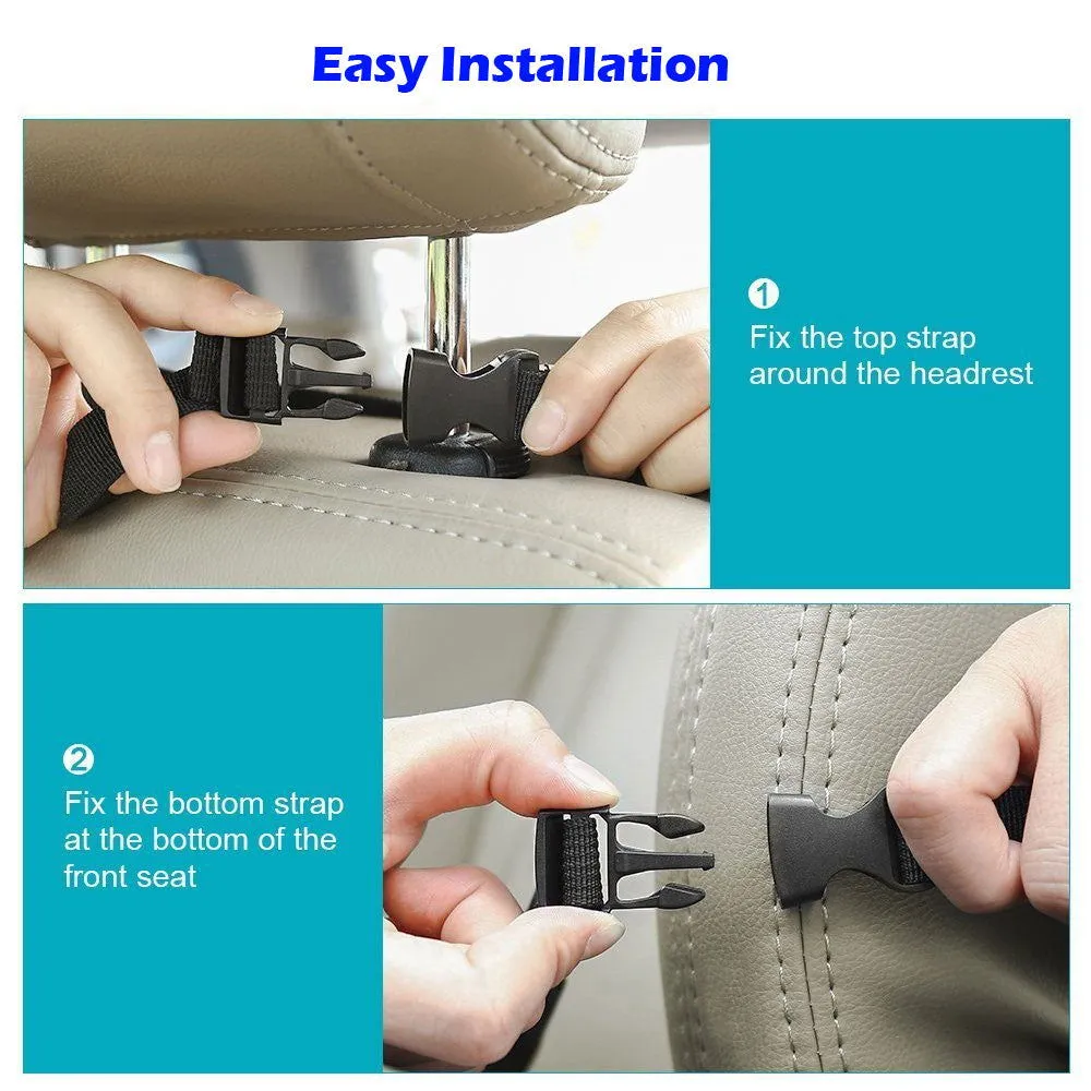 2x Back Seat Car Boot Organiser Multi-Pocket Cargo with Tissue Box Car