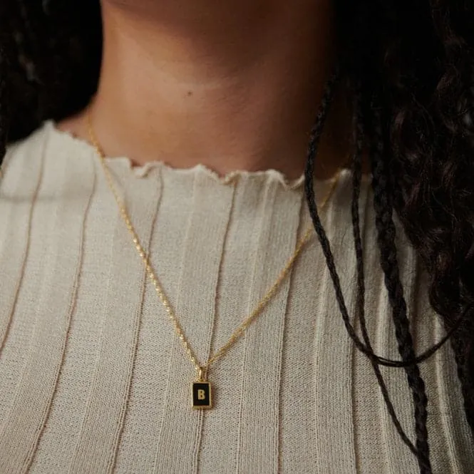 Alphabet Initial 18ct Gold Plated B Necklace BETB_GP