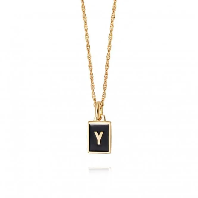 Alphabet Initial 18ct Gold Plated Y Necklace BETY_GP