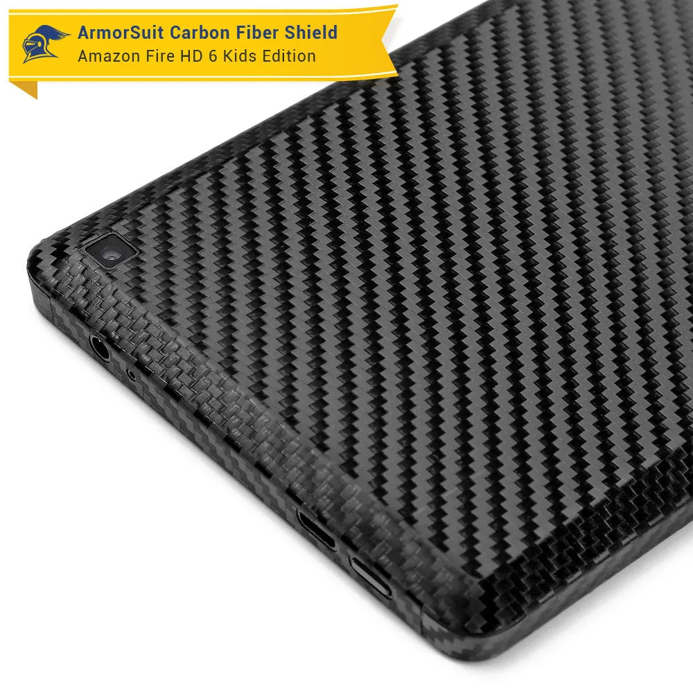 Amazon Fire HD 6 Kids Edition Screen Protector   Black Carbon Fiber Skin