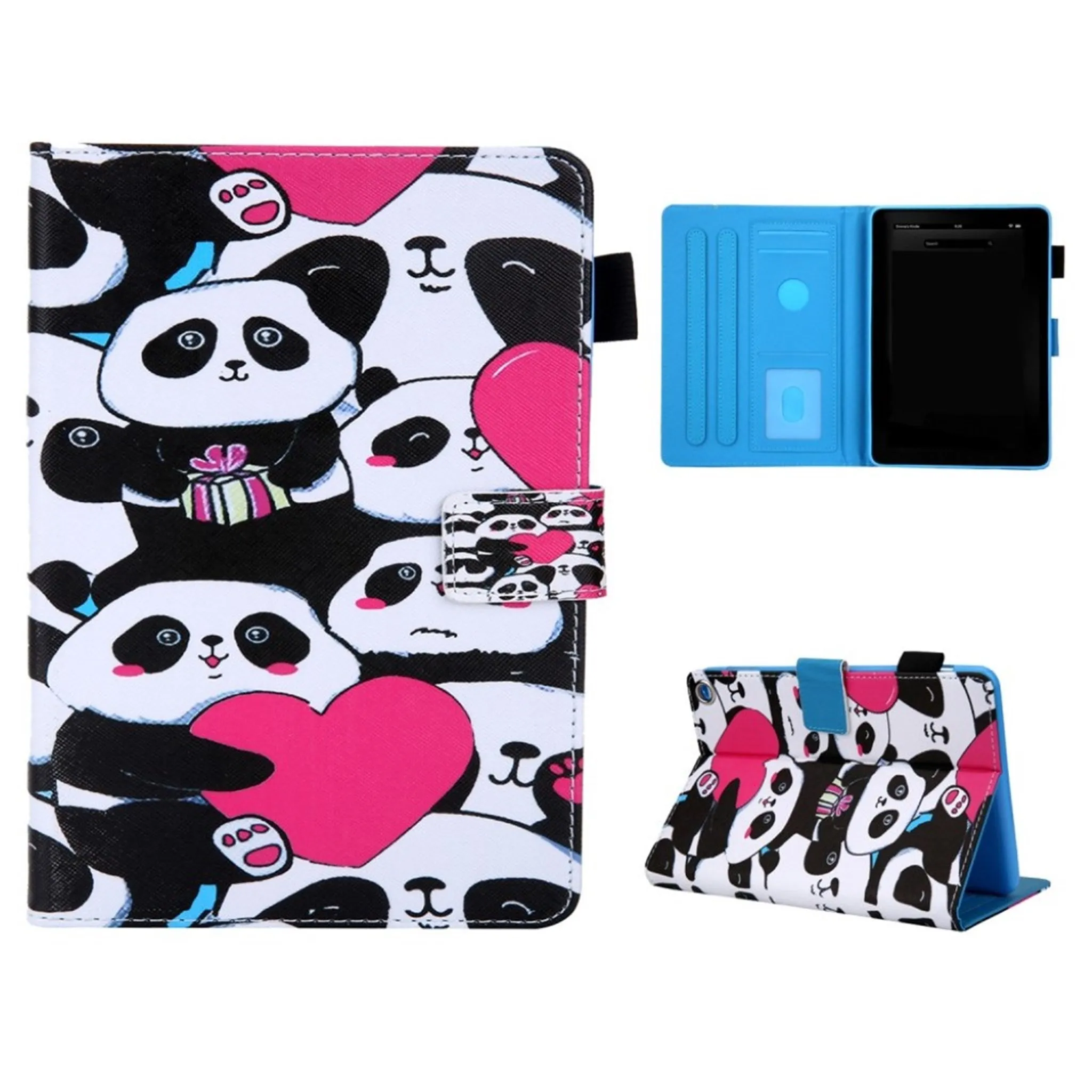 Amazon Fire HD 8 (2020) pattern leather flip case - Pandas