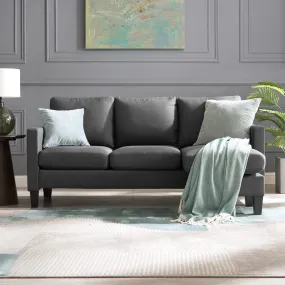 Amelia 3 Seater Fabric L Shaped Chaise Sofa - Grey