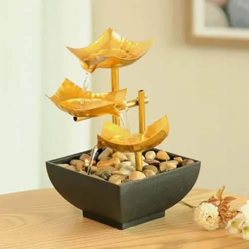 ATORSE® Indoor Waterfall Zen Desktop Indoor Ornament Fenshui Tabletop Water Fountain