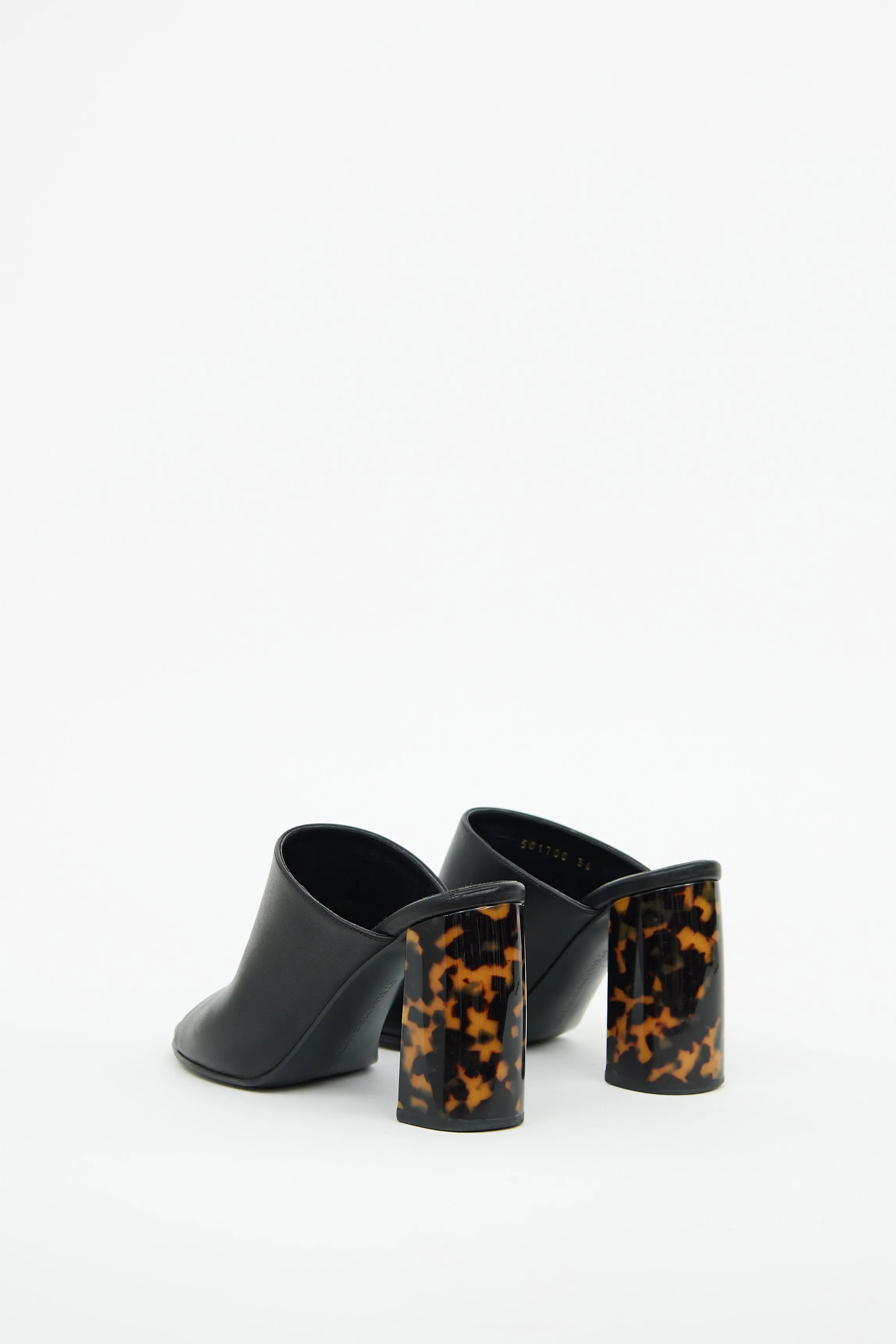 Black & Brown Heeled Mule