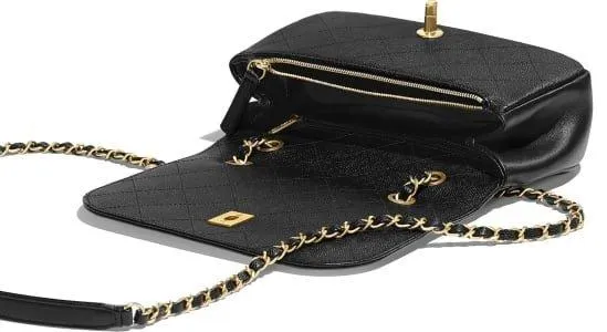 Black Lambskin Flap Bag