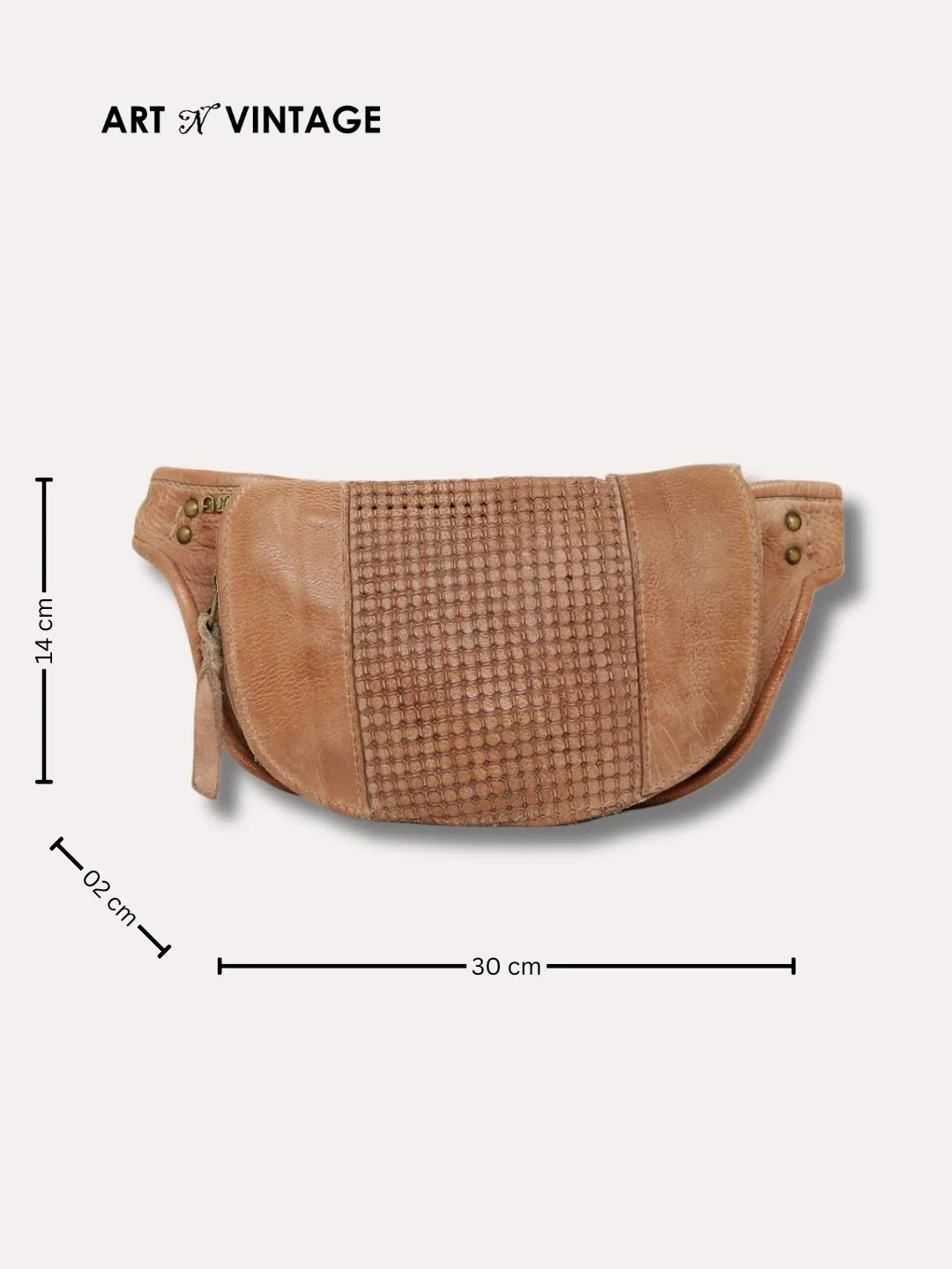 Blush Genuine Leather Crossover Waist Belt Bag
