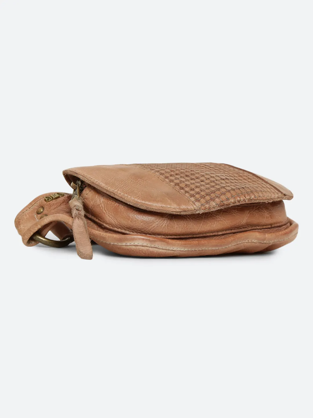 Blush Genuine Leather Crossover Waist Belt Bag