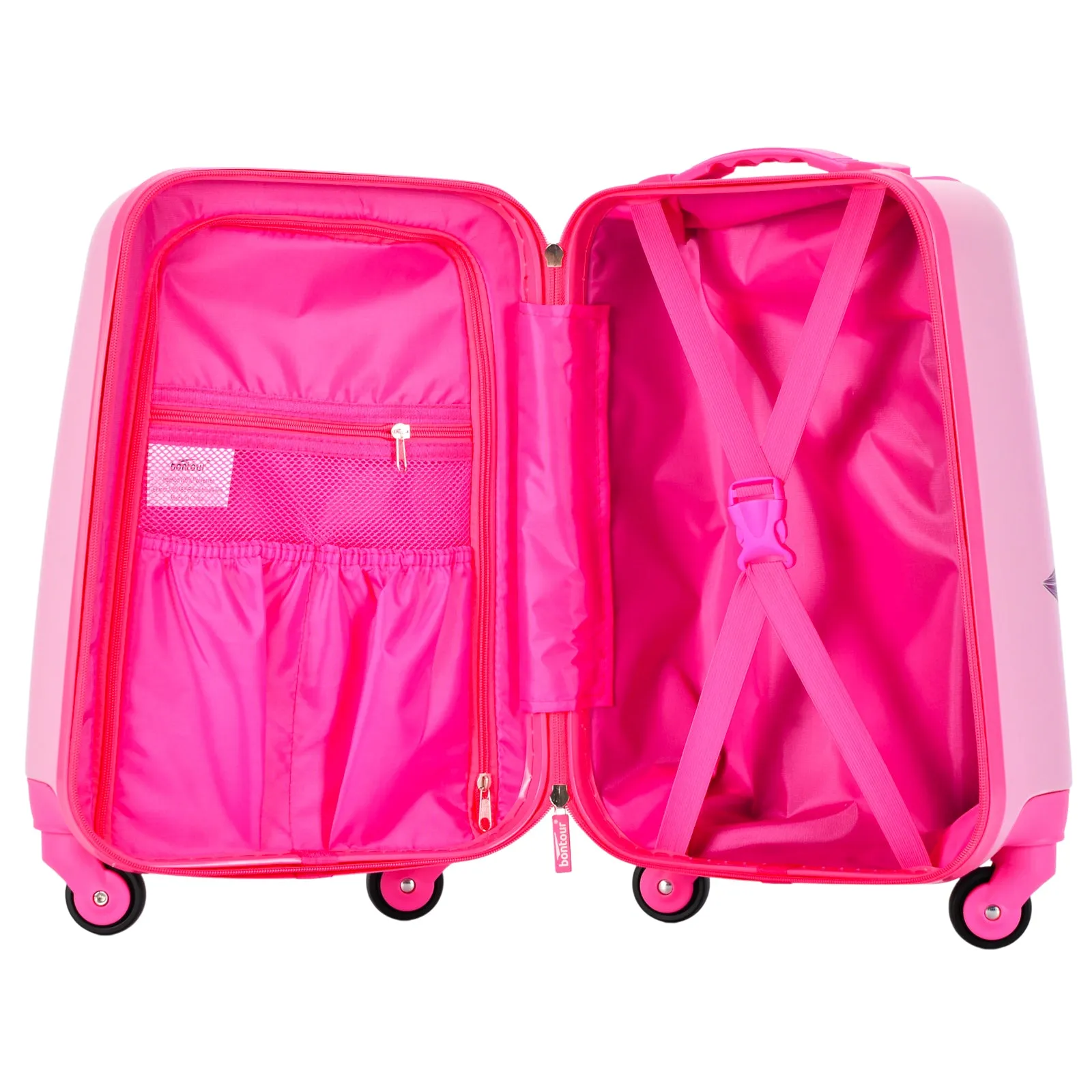 BONTOUR 2 pcs kids' luggage set, backpack   trolley, scratch-resistant (butterfly)