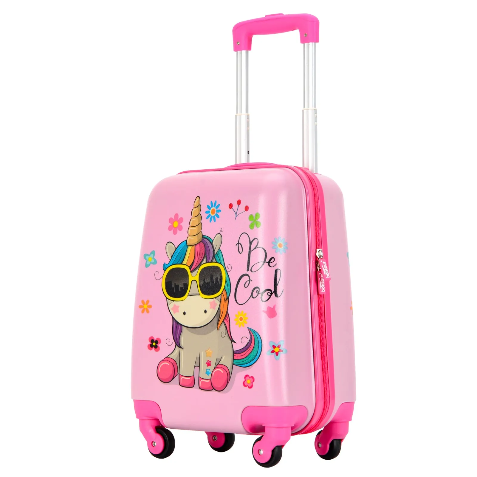 BONTOUR 2 pcs kids' luggage set, backpack   trolley, scratch-resistant (Unicorn)