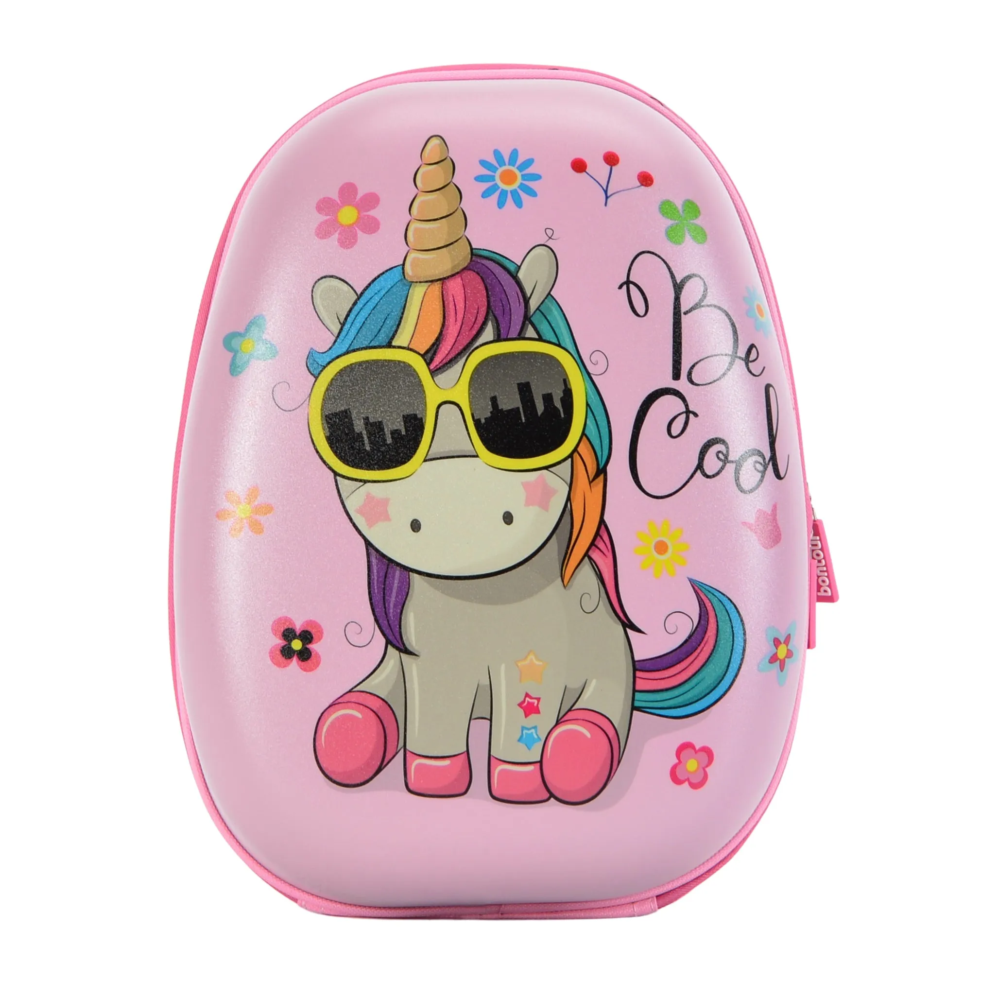 BONTOUR 2 pcs kids' luggage set, backpack   trolley, scratch-resistant (Unicorn)