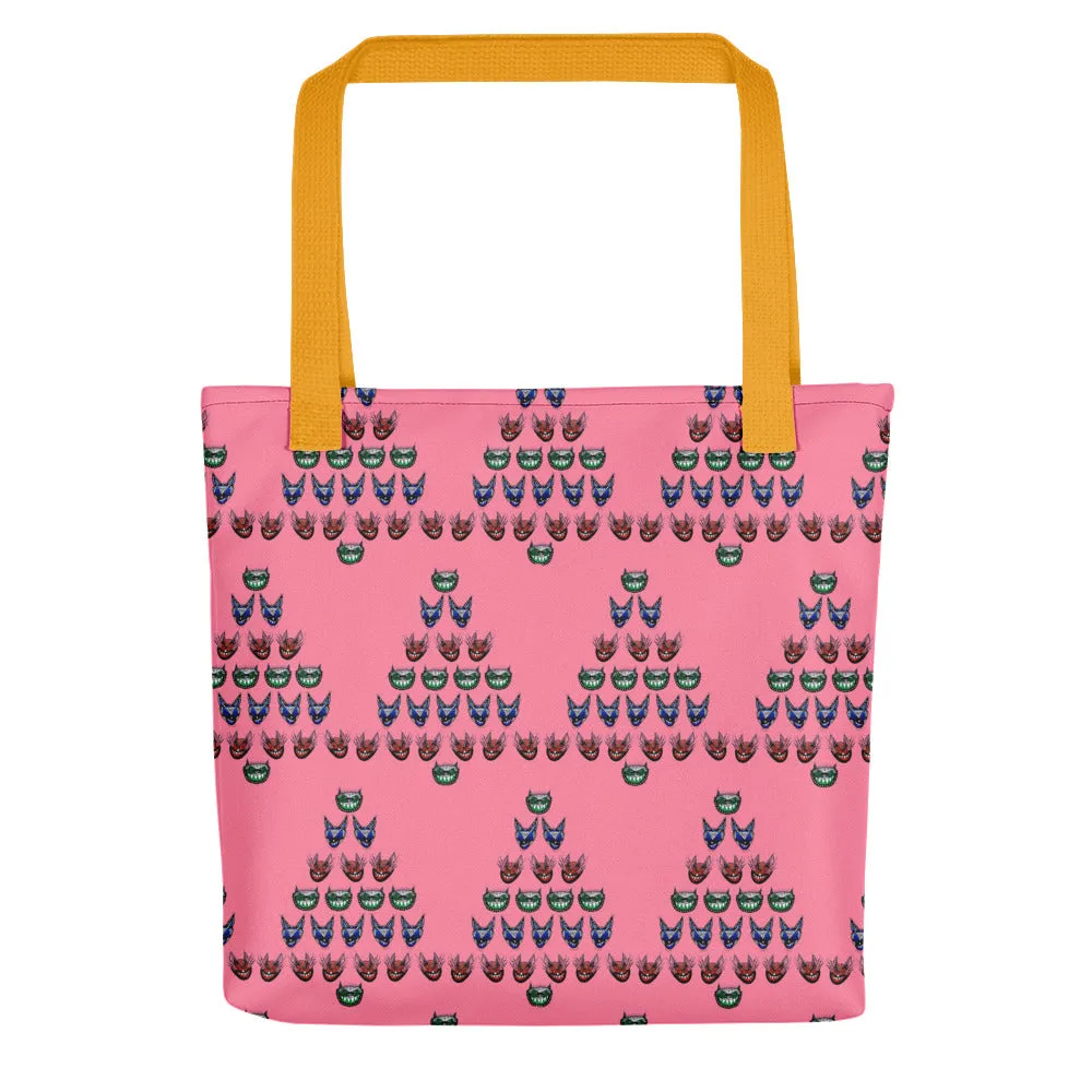 cat face Xmas tree Tote bag