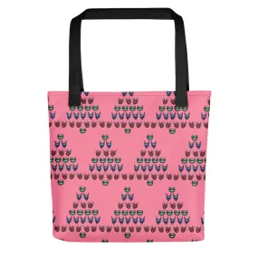 cat face Xmas tree Tote bag