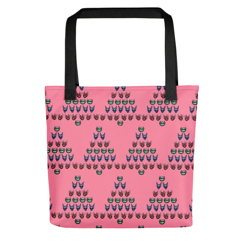 cat face Xmas tree Tote bag