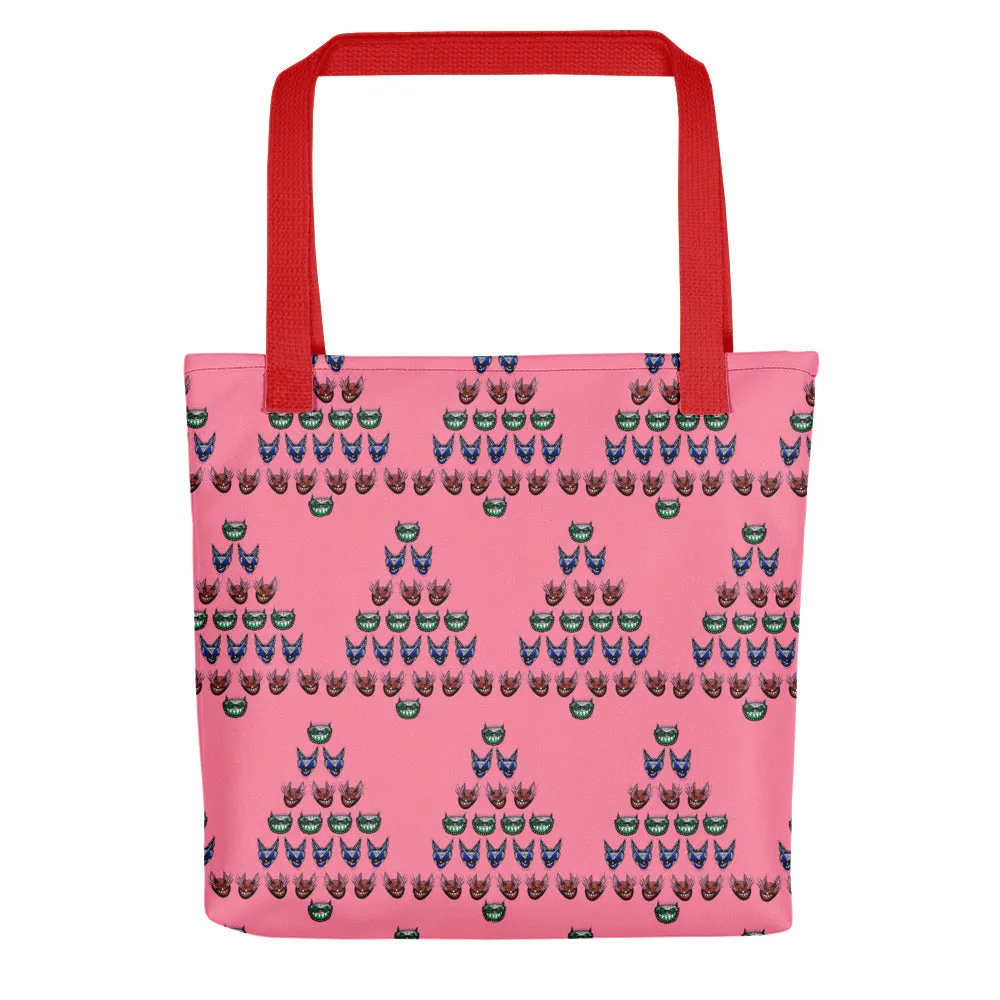 cat face Xmas tree Tote bag
