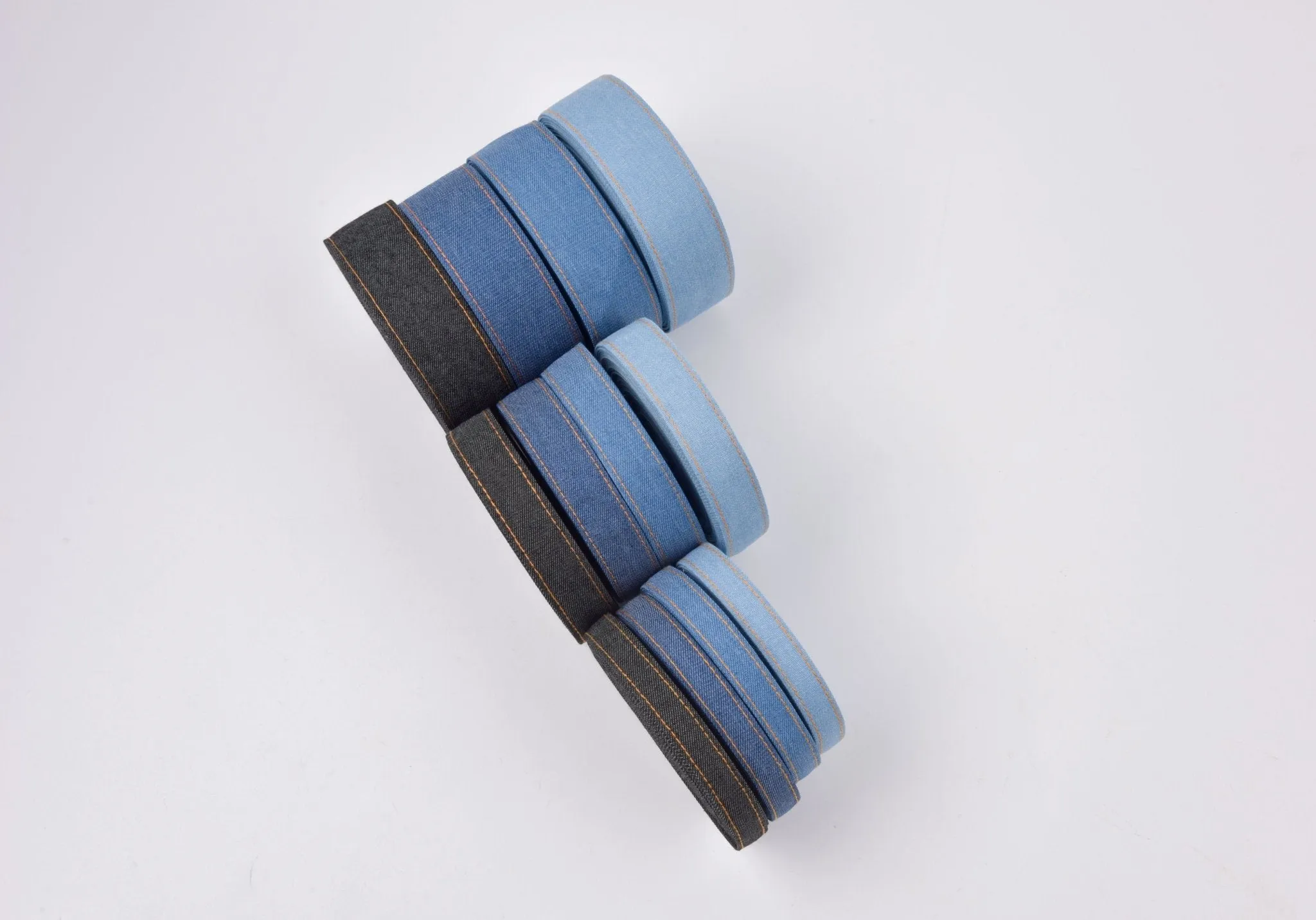 Denim Webbing With side stitches, Selling by Half Yard