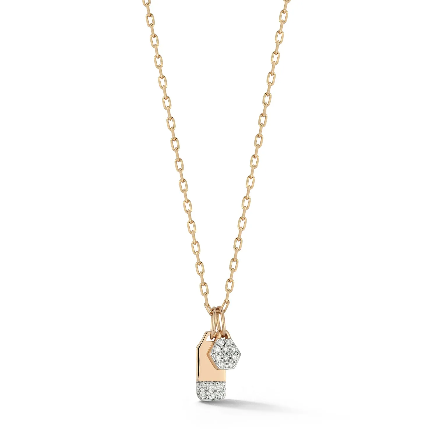 DORA 18K MINI RECTANGULAR DIAMOND TABLET CHARM