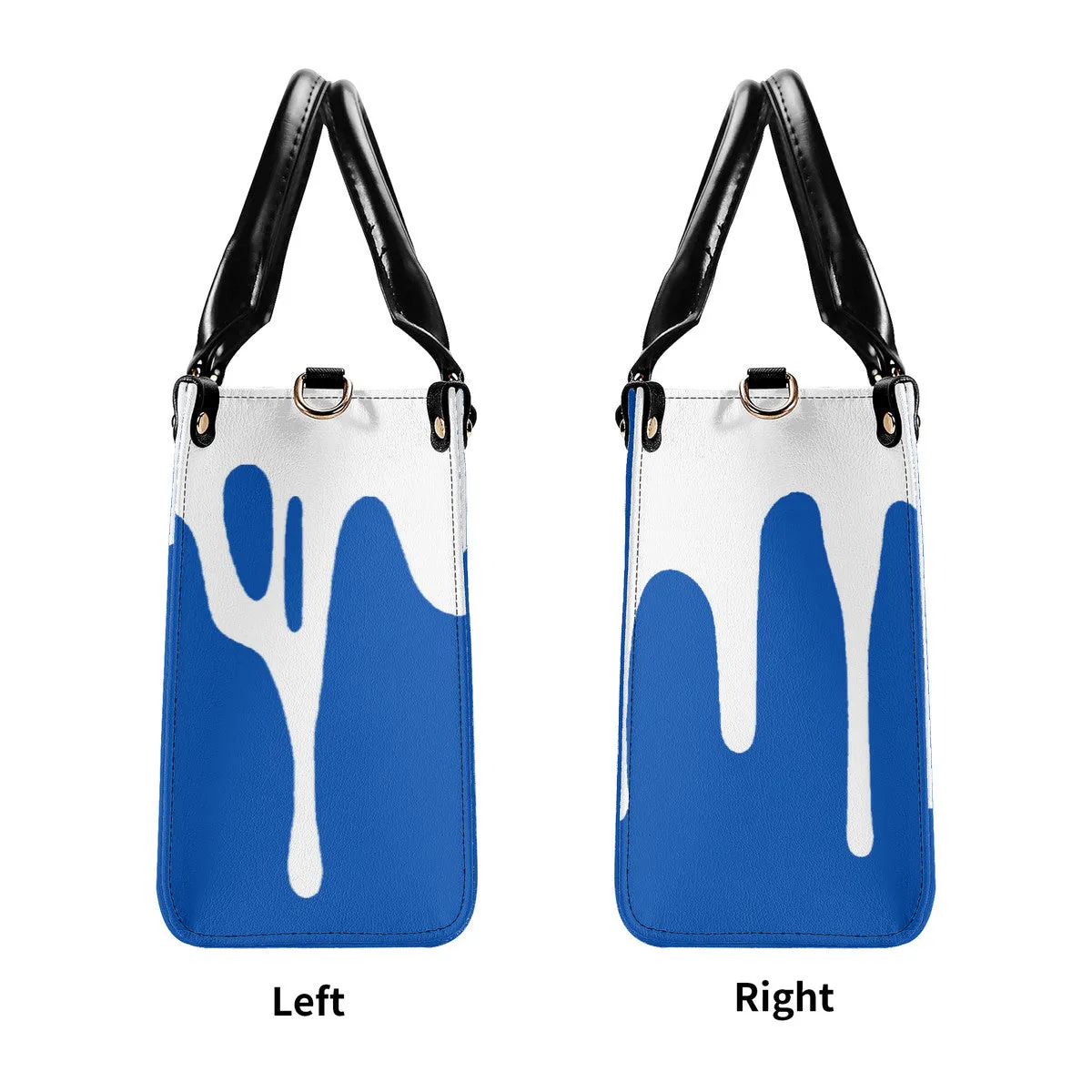 DRIP SF White Logo  & Blue Multiple Sizes Upgraded Luxury Women PU Leather Handbag
