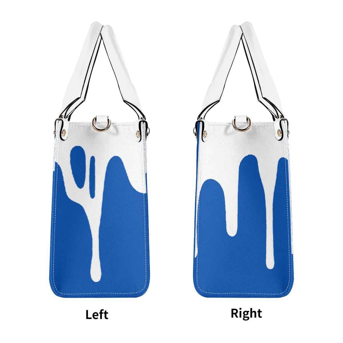 DRIP SF White Logo  & Blue Multiple Sizes Upgraded Luxury Women PU Leather Handbag