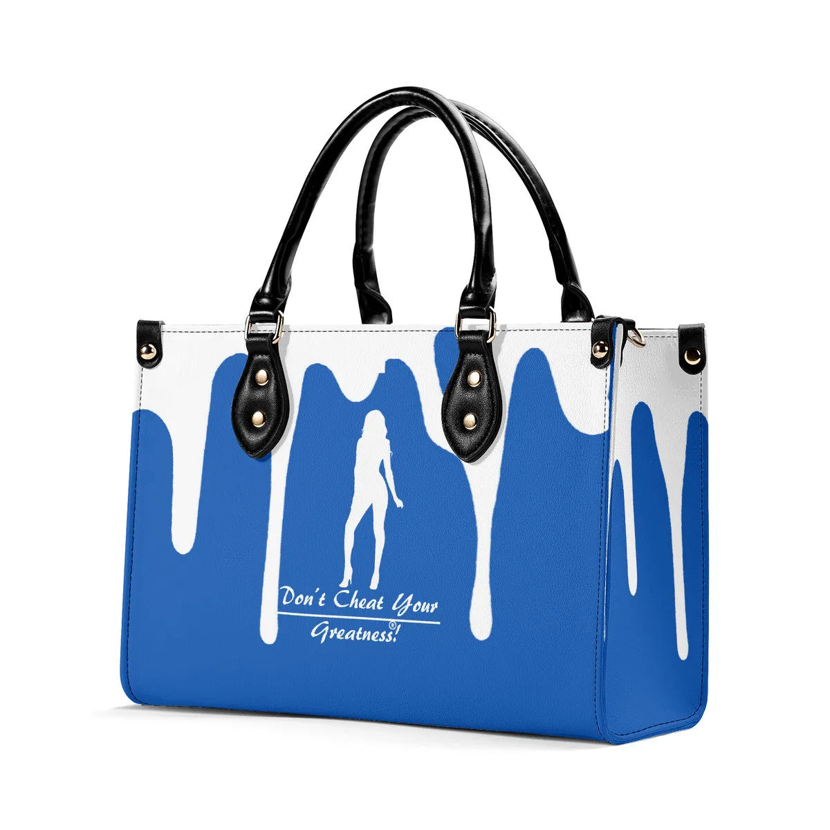 DRIP SF White Logo  & Blue Multiple Sizes Upgraded Luxury Women PU Leather Handbag