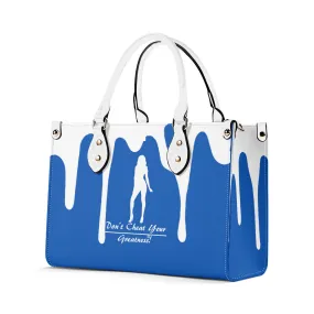 DRIP SF White Logo  & Blue Multiple Sizes Upgraded Luxury Women PU Leather Handbag
