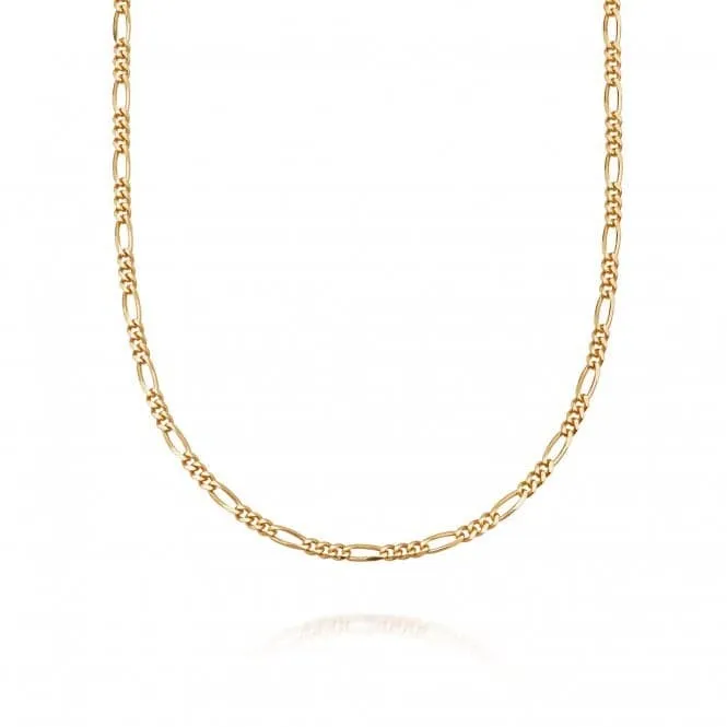 Essentials Figaro Chain 18ct Gold Plated Necklace FCSL_GP