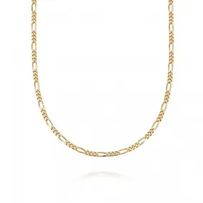 Essentials Figaro Chain 18ct Gold Plated Necklace FCSL_GP