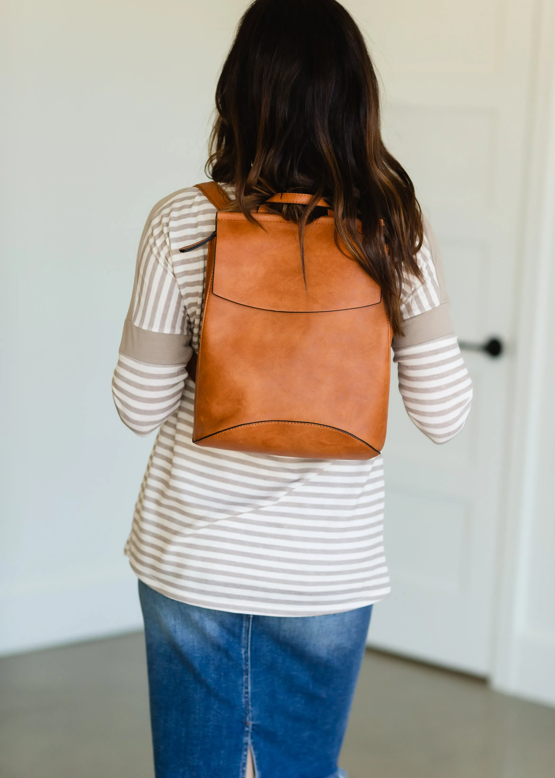 Faux Leather 2 in 1 Backpack