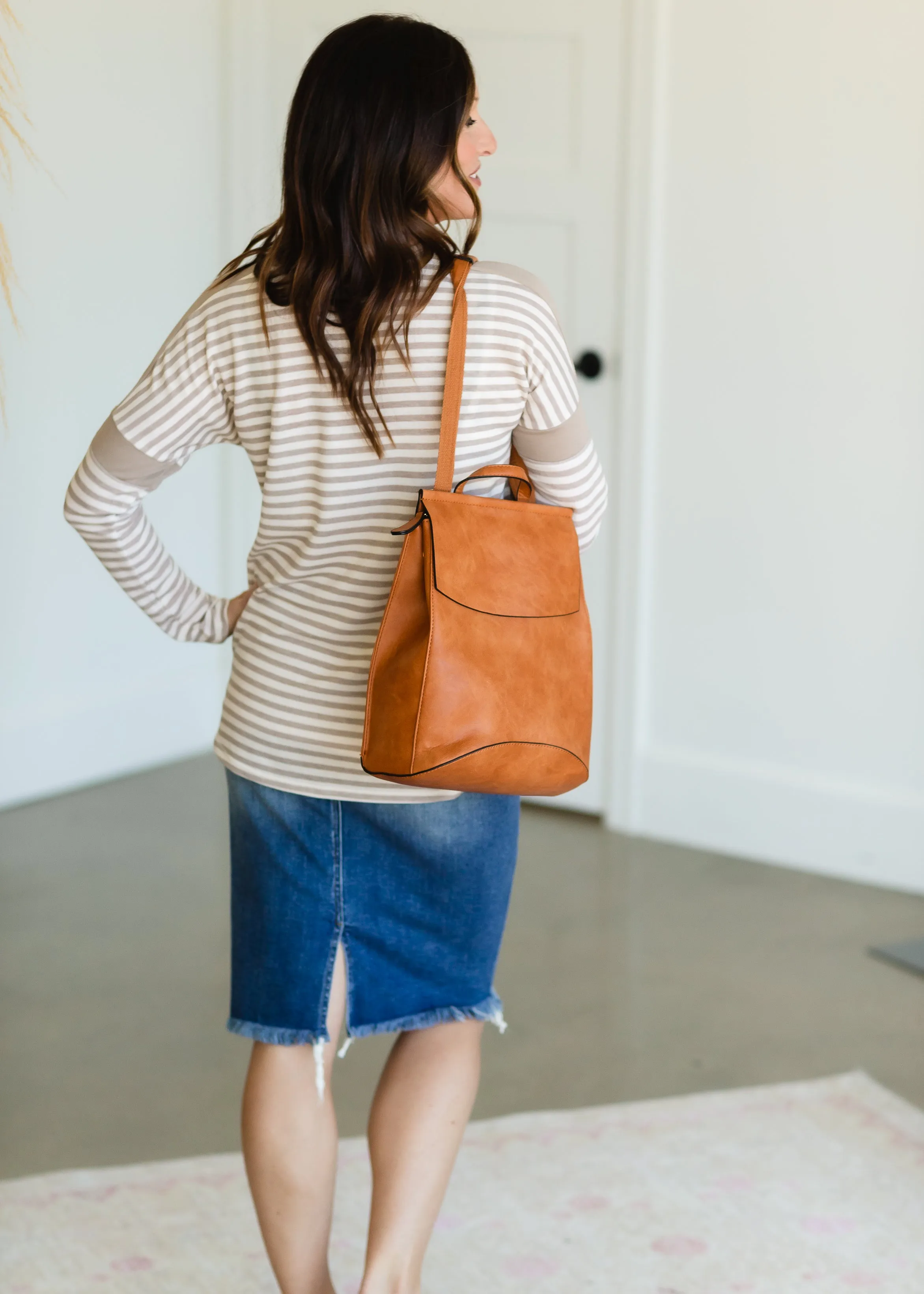 Faux Leather 2 in 1 Backpack
