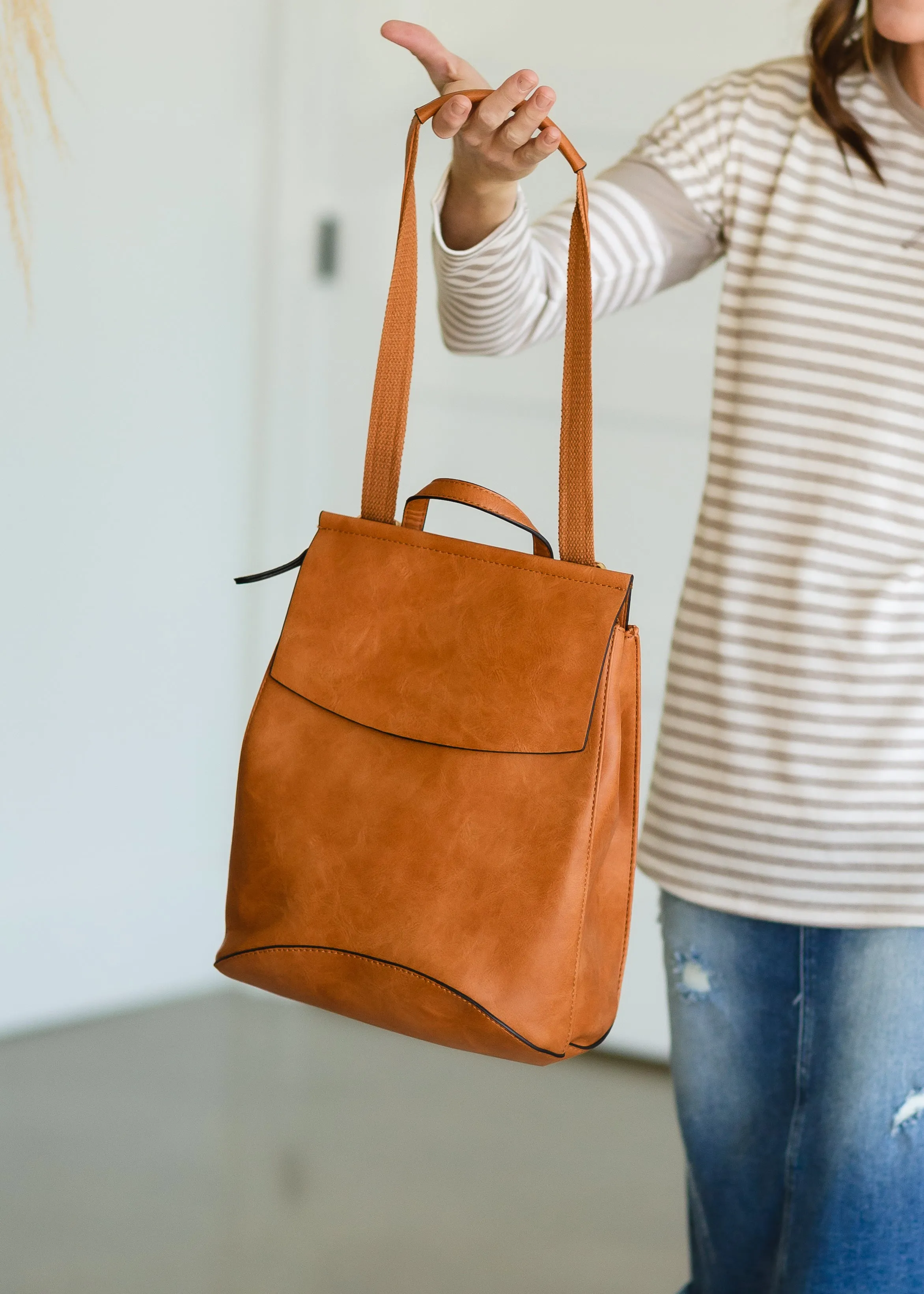 Faux Leather 2 in 1 Backpack
