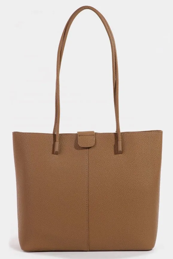Faux Leather Rope Handle Tote Bag