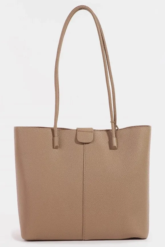 Faux Leather Rope Handle Tote Bag