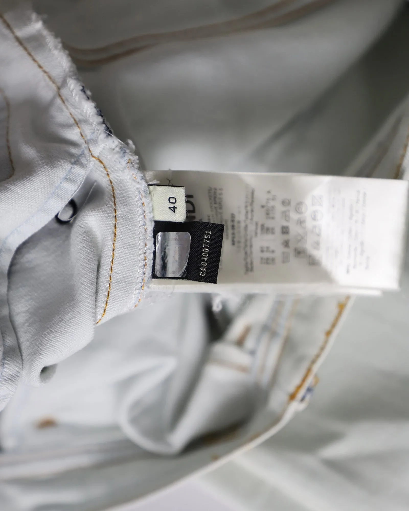 Fendi Flowerland Jeans in Light Blue Cotton Denim