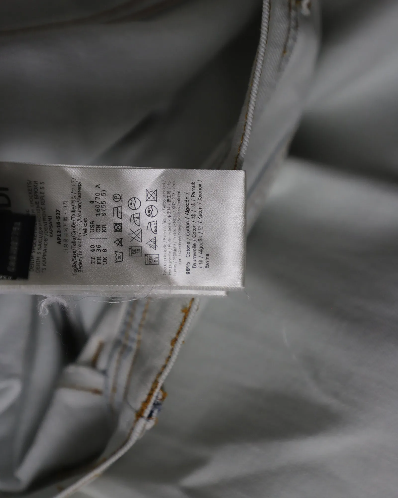 Fendi Flowerland Jeans in Light Blue Cotton Denim