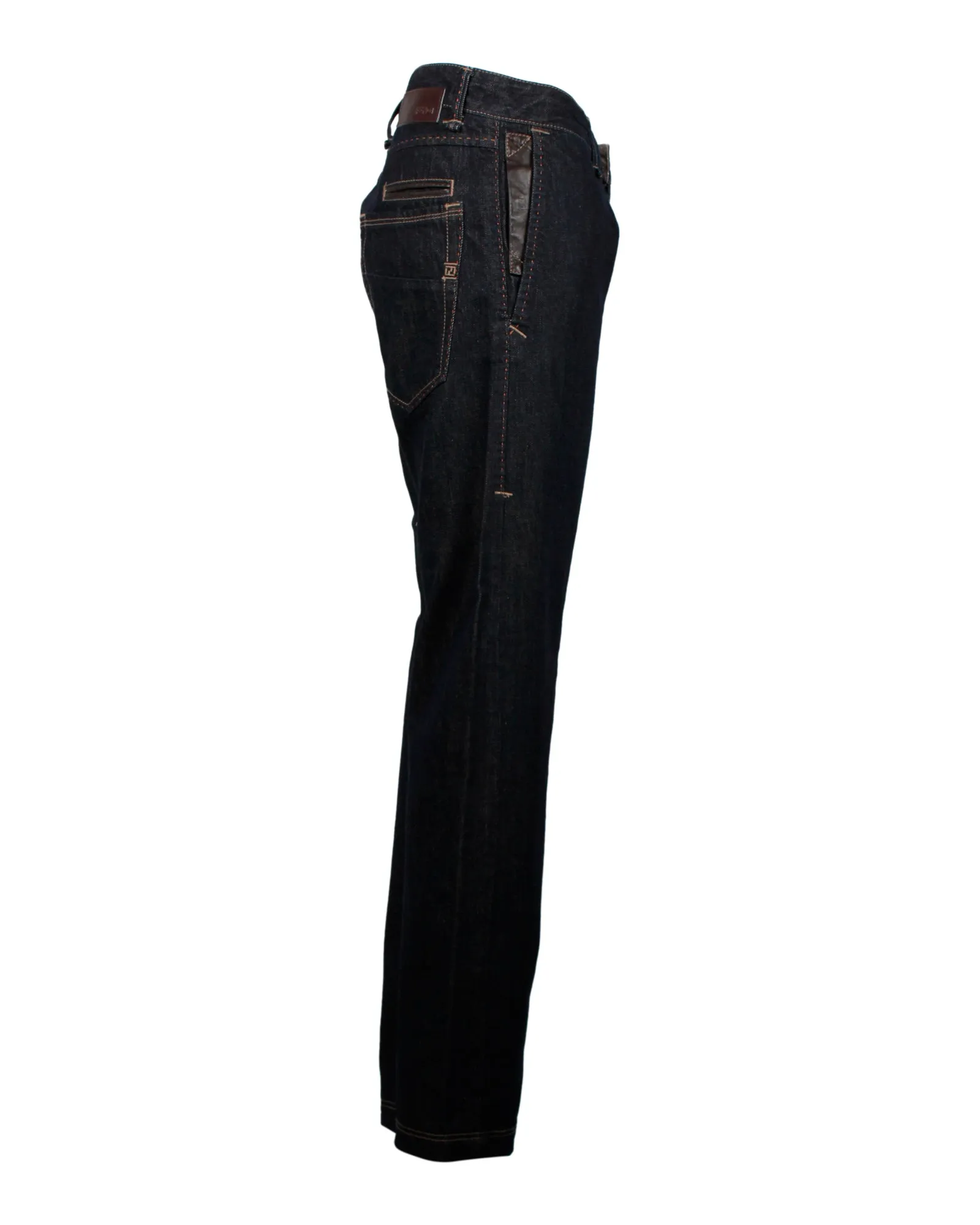 Fendi Straight-Leg Pants in Blue Cotton