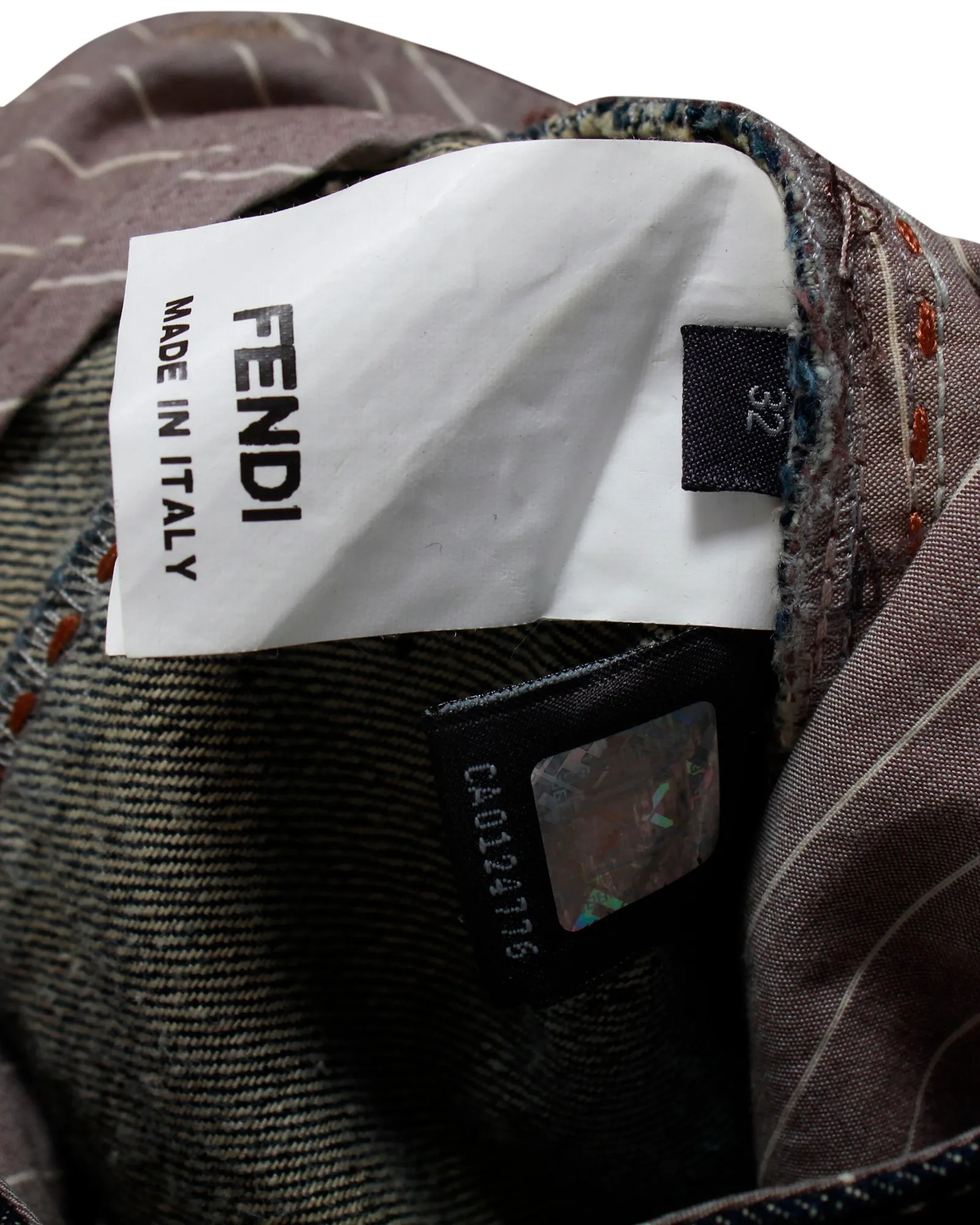 Fendi Straight-Leg Pants in Blue Cotton