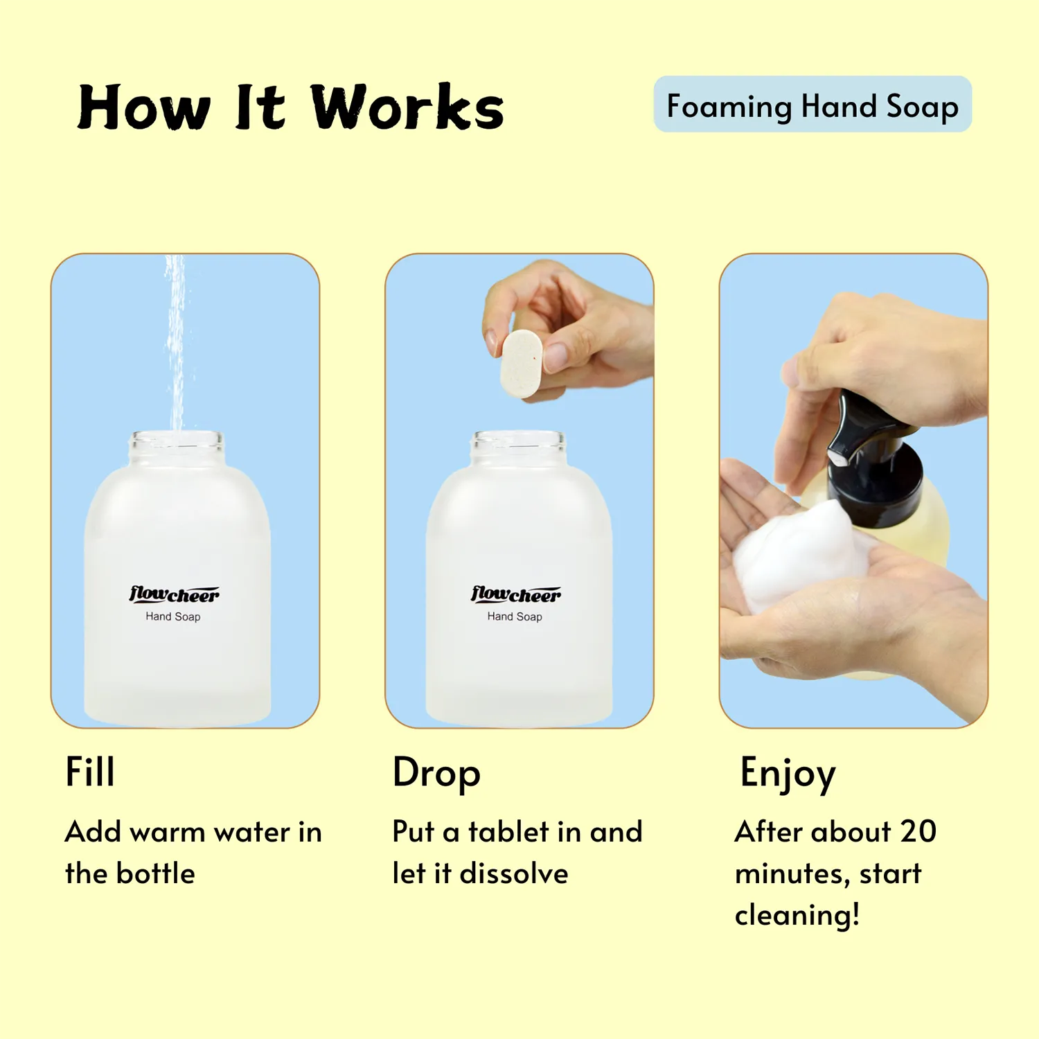 Foaming Hand Soap Refill 5 Tablets - (Lemon, Orange, Eucalyptus, Lavender, Coconut)