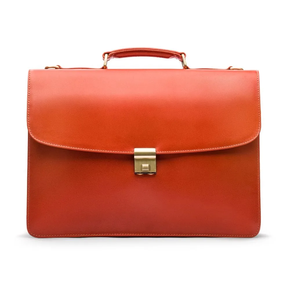 Hampton Leather Trolley Sleeve Briefcase - Light Tan