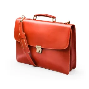 Hampton Leather Trolley Sleeve Briefcase - Light Tan