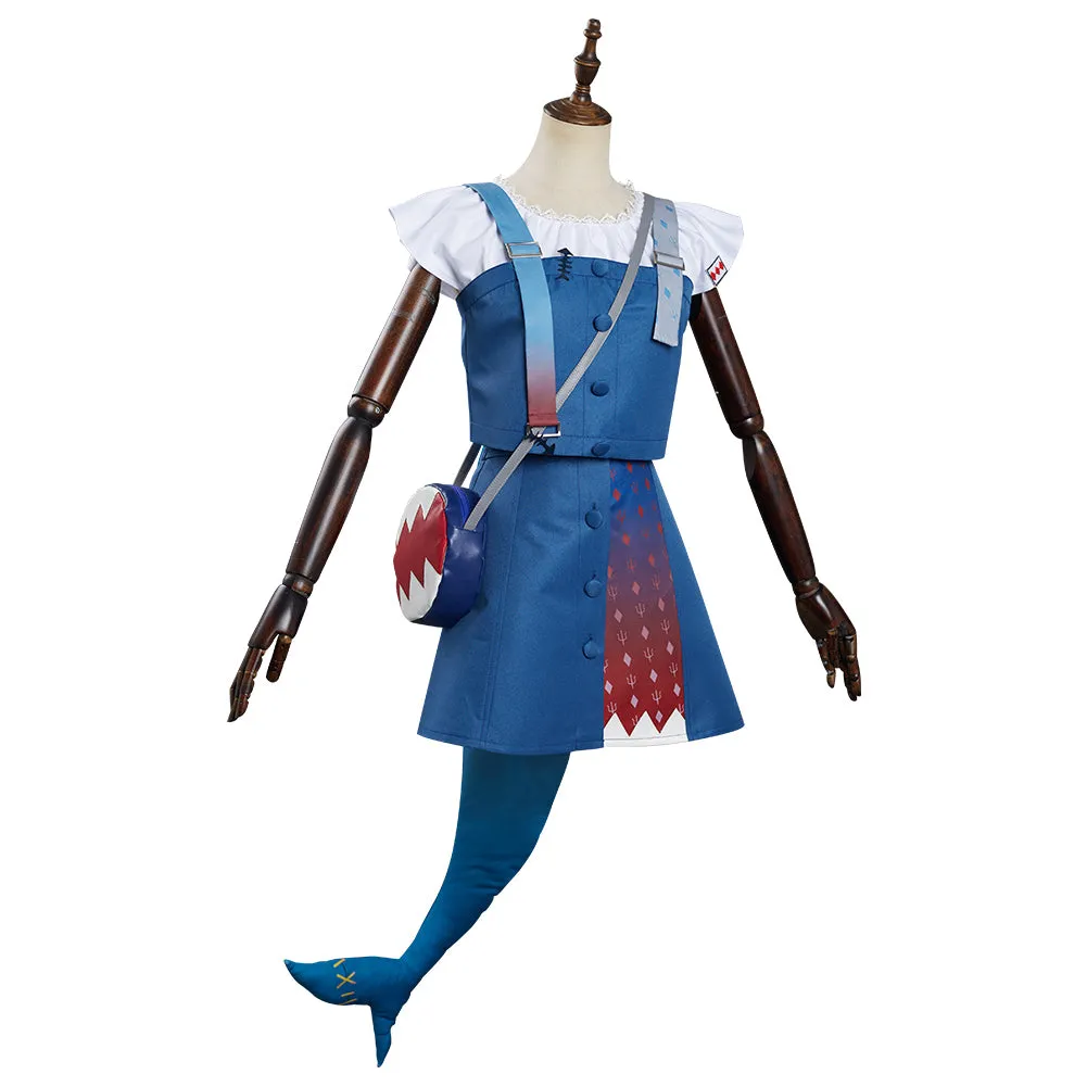 Hololive Vtuber - Gawr Gura Dress Outfits Halloween Carnival Suit Cosplay Costume