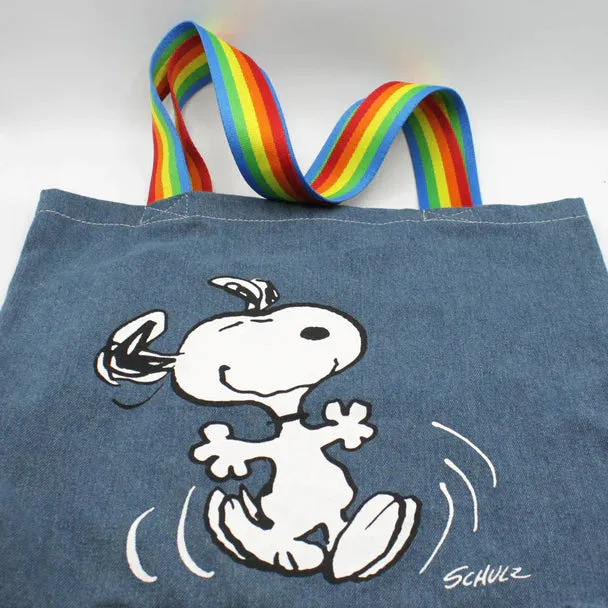 House of Disaster - Peanuts' Be Happy' Denim Tote Bag