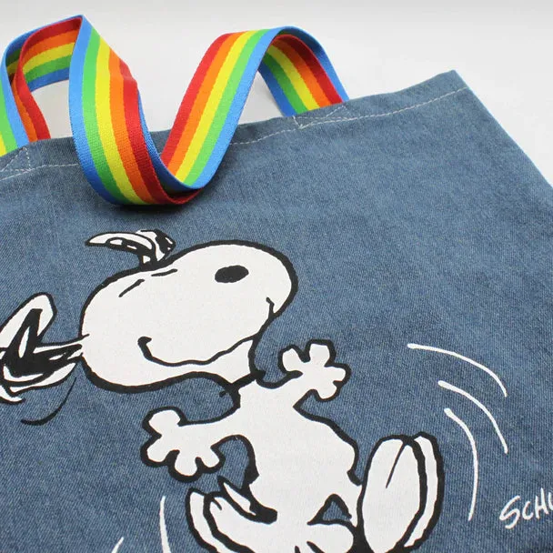 House of Disaster - Peanuts' Be Happy' Denim Tote Bag