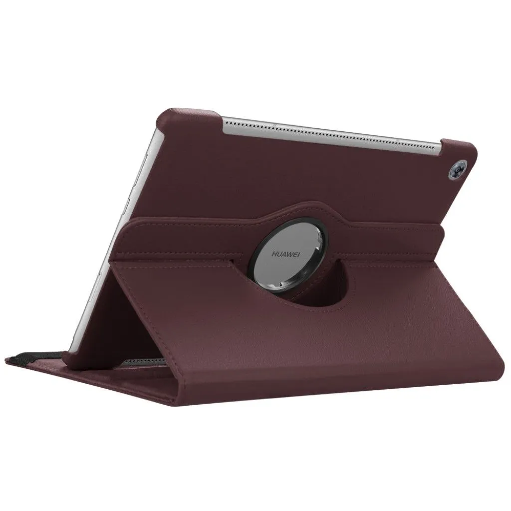 Huawei MediaPad M5 10 litchi grain leather flip case - Brown