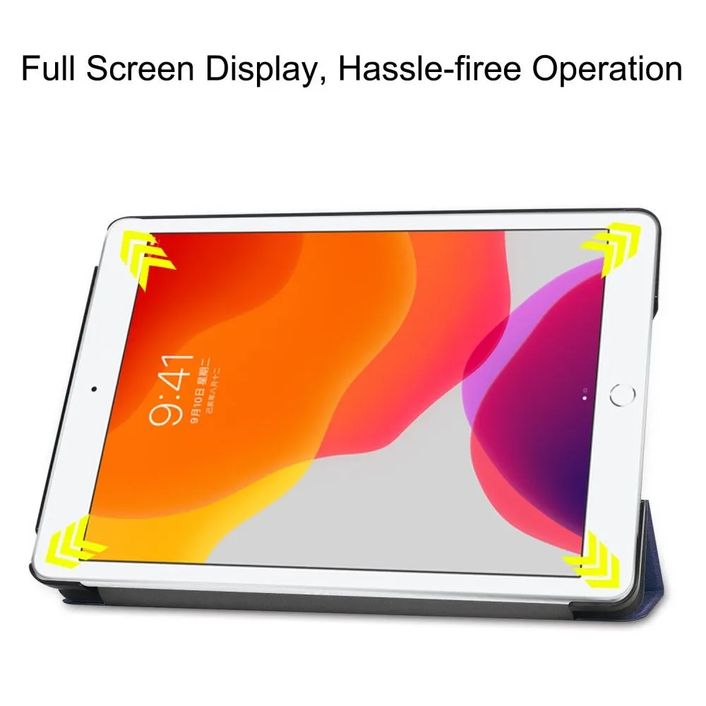 iPad 10.2 (2021) / (2020) / (2019) tri-fold PU leather flip case - Dark Blue