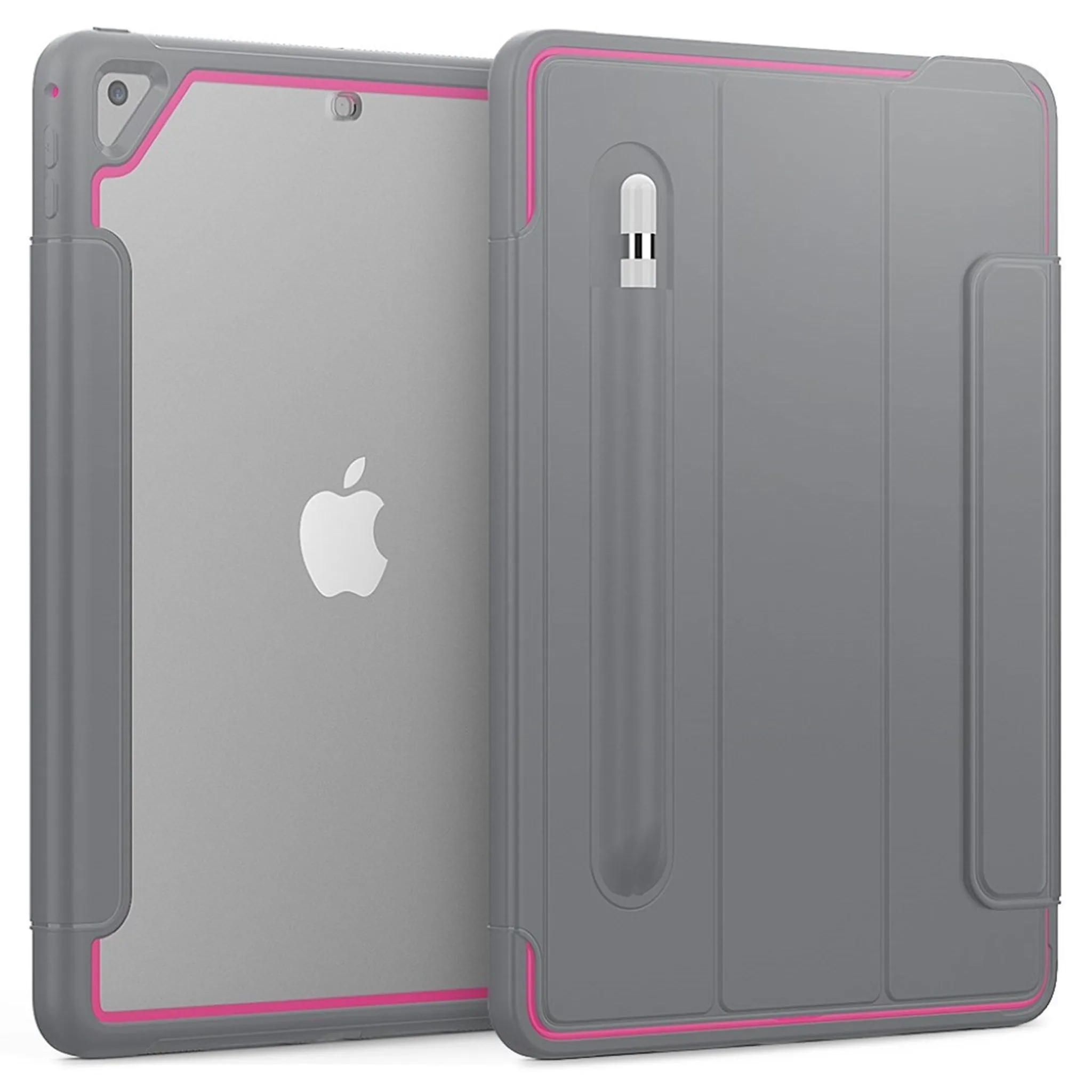 iPad (2018) elegant tri-fold case - Grey / Rose