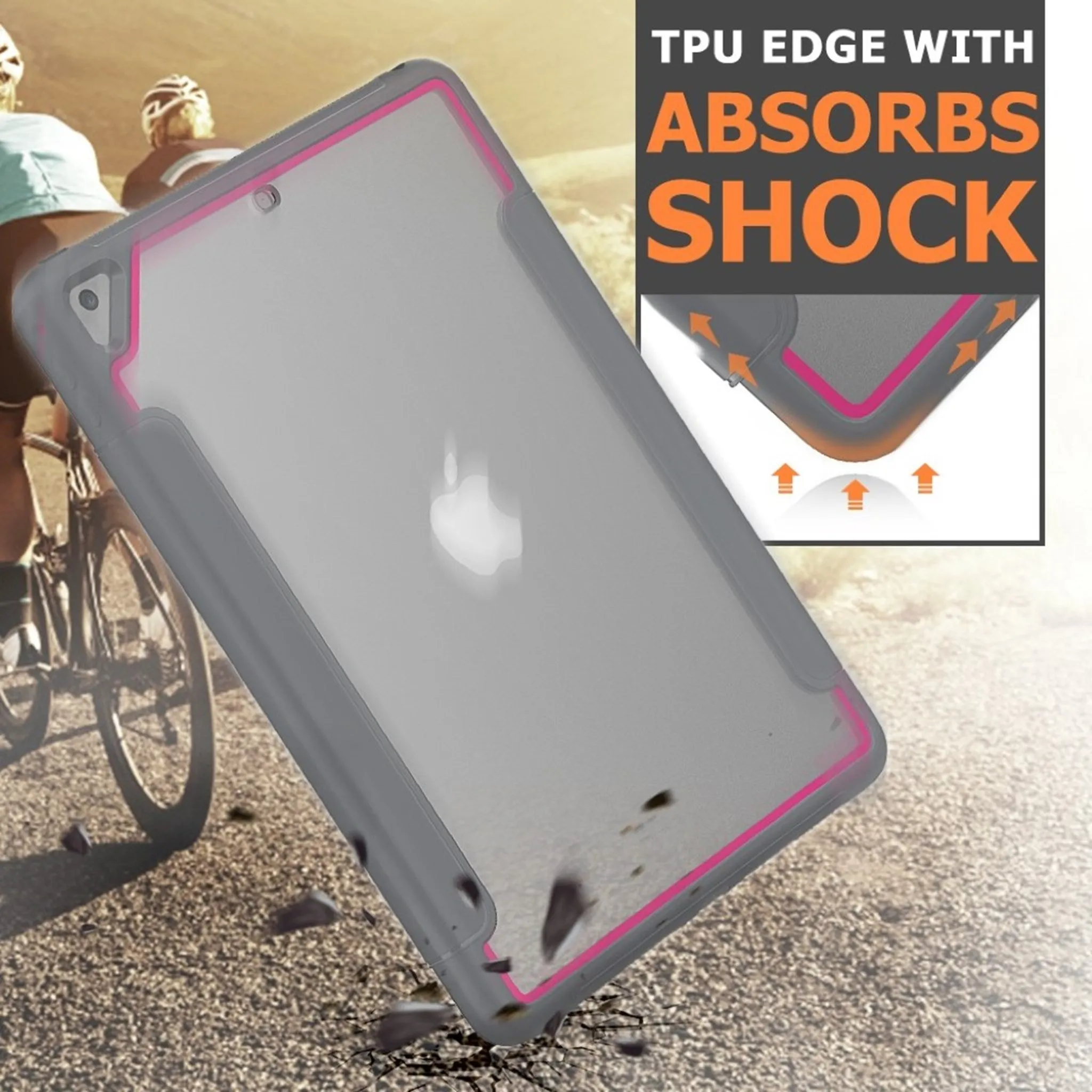 iPad (2018) elegant tri-fold case - Grey / Rose