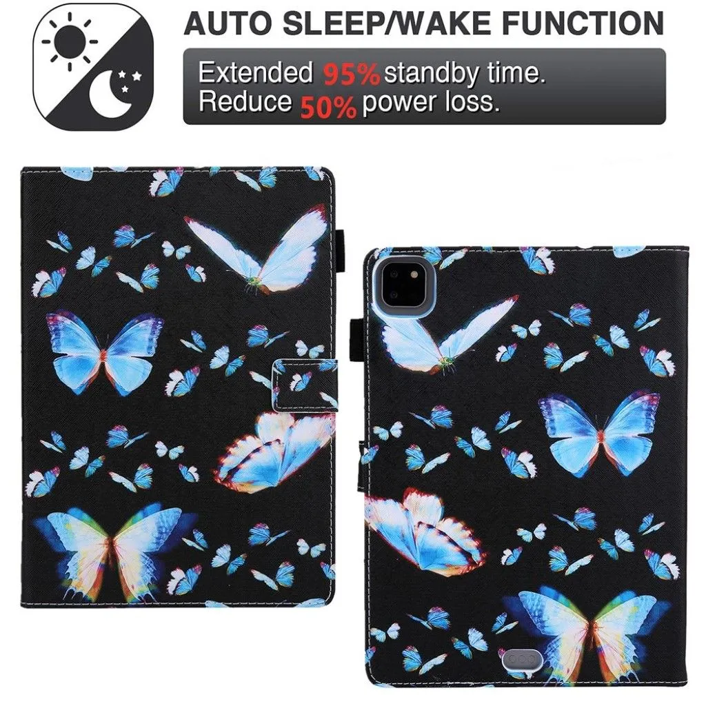 iPad Air (2020) / Pro 11 inch (2020) pattern leather case - Blue Butterfly