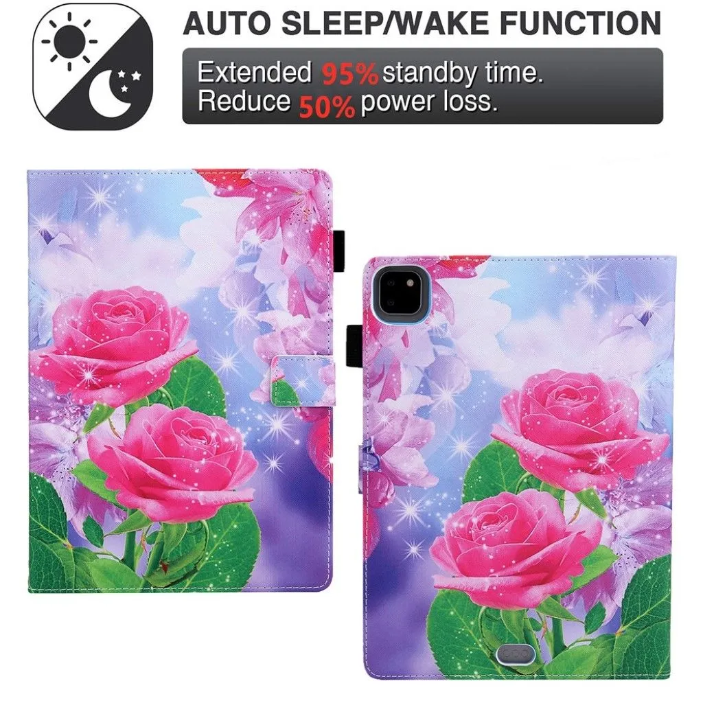 iPad Air (2020) / Pro 11 inch (2020) pattern leather case - Red Flower