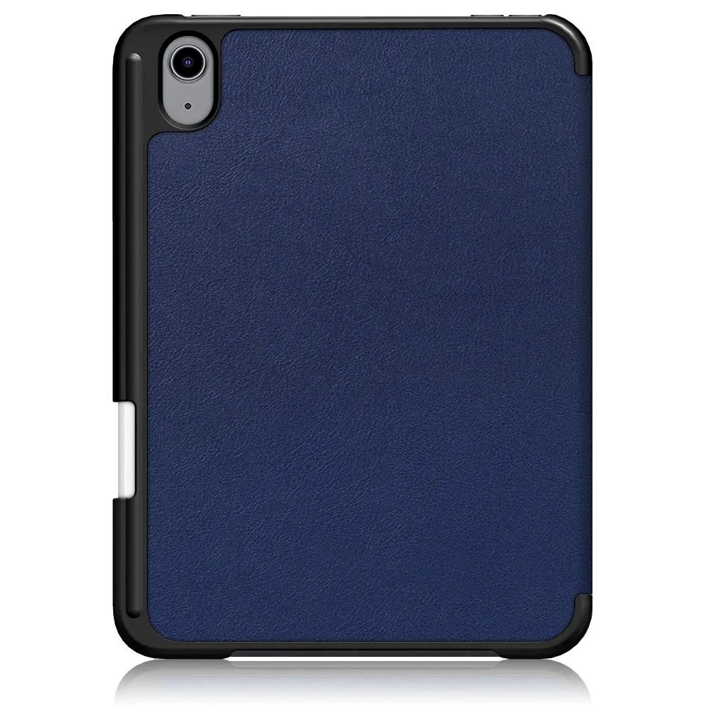 iPad Mini 6 (2021) slim tri-fold PU leather flip case with pen slot - Dark Blue